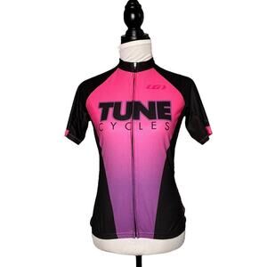 Louis Garneau Tune Cycle Cycling Full Zip Top Black Pink Ombre Size Medium